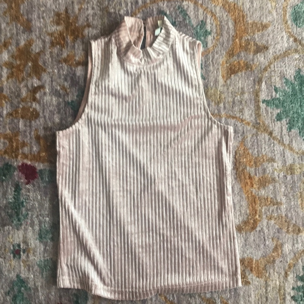 Velvet mock neck top